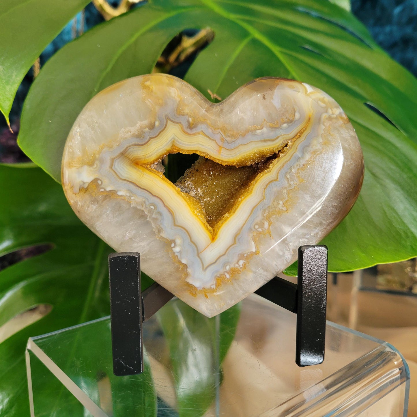 Stunning Druzy Agate Heart with Stand | Crystal Collector | Luxury Home Decor | Love You Gift | Statement Piece |Harmony & Balance| 0.82lbs