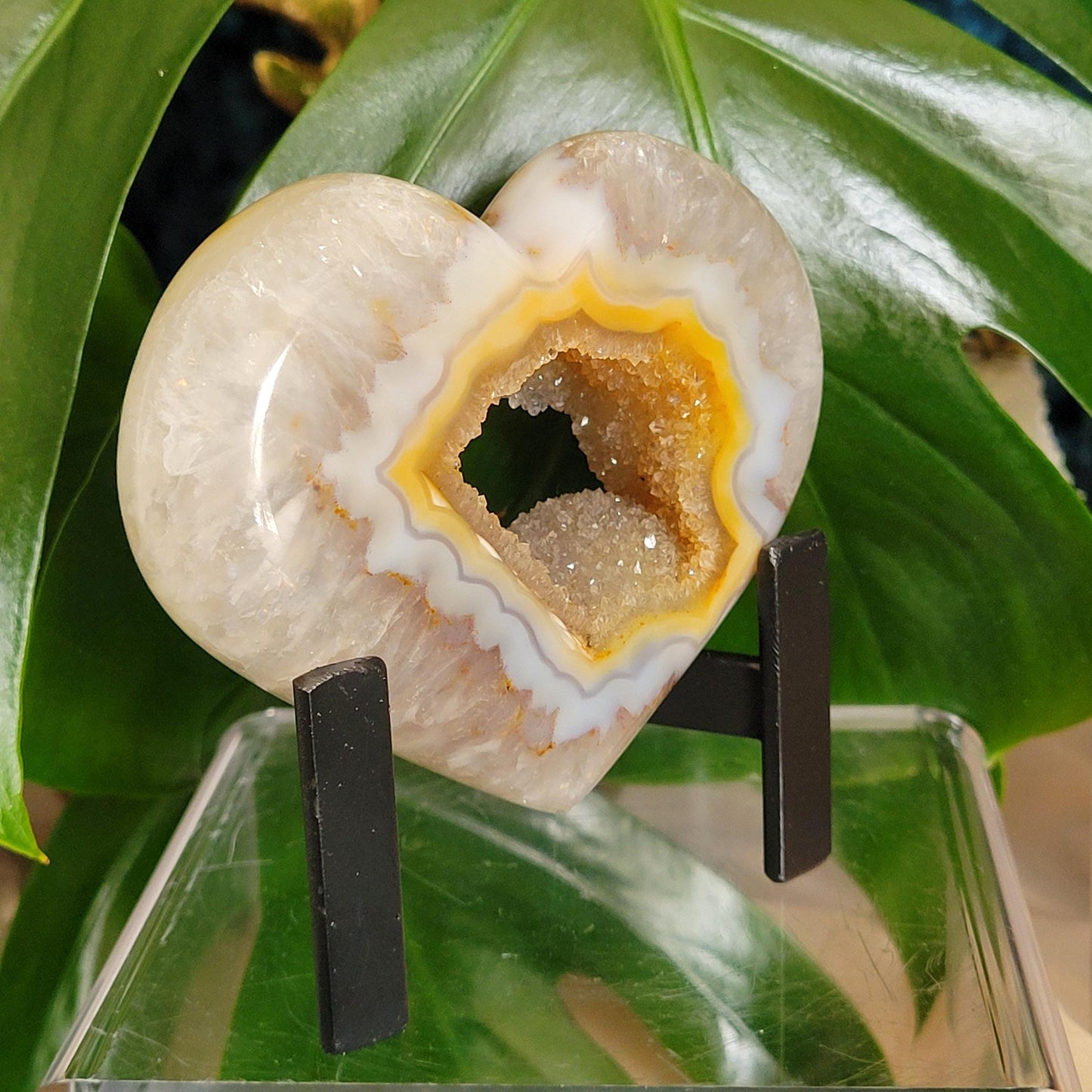 Stunning Druzy Agate Heart with Stand | Crystal Collector | Luxury Home Decor | Love You Gift | Statement Piece |Harmony & Balance| 0.56lbs