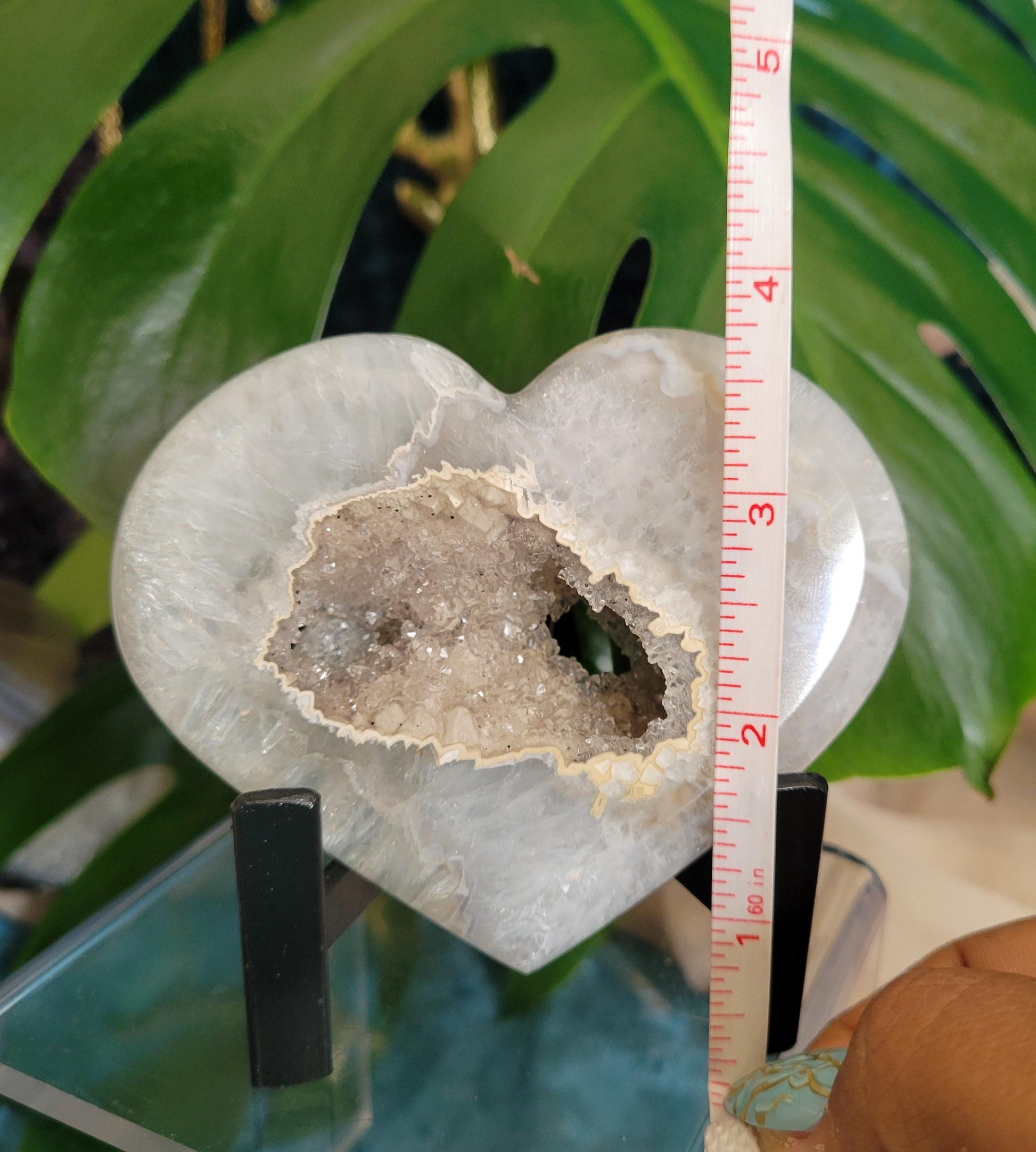 Stunning Druzy Agate Heart with Stand | Crystal Collector | Luxury Home Decor | Love You Gift | Statement Piece |Harmony & Balance| 0.61lbs