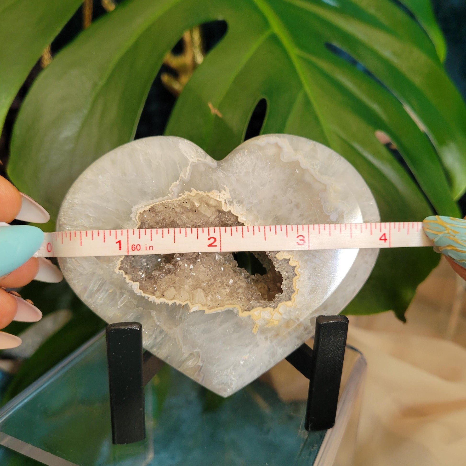 Stunning Druzy Agate Heart with Stand | Crystal Collector | Luxury Home Decor | Love You Gift | Statement Piece |Harmony & Balance| 0.61lbs
