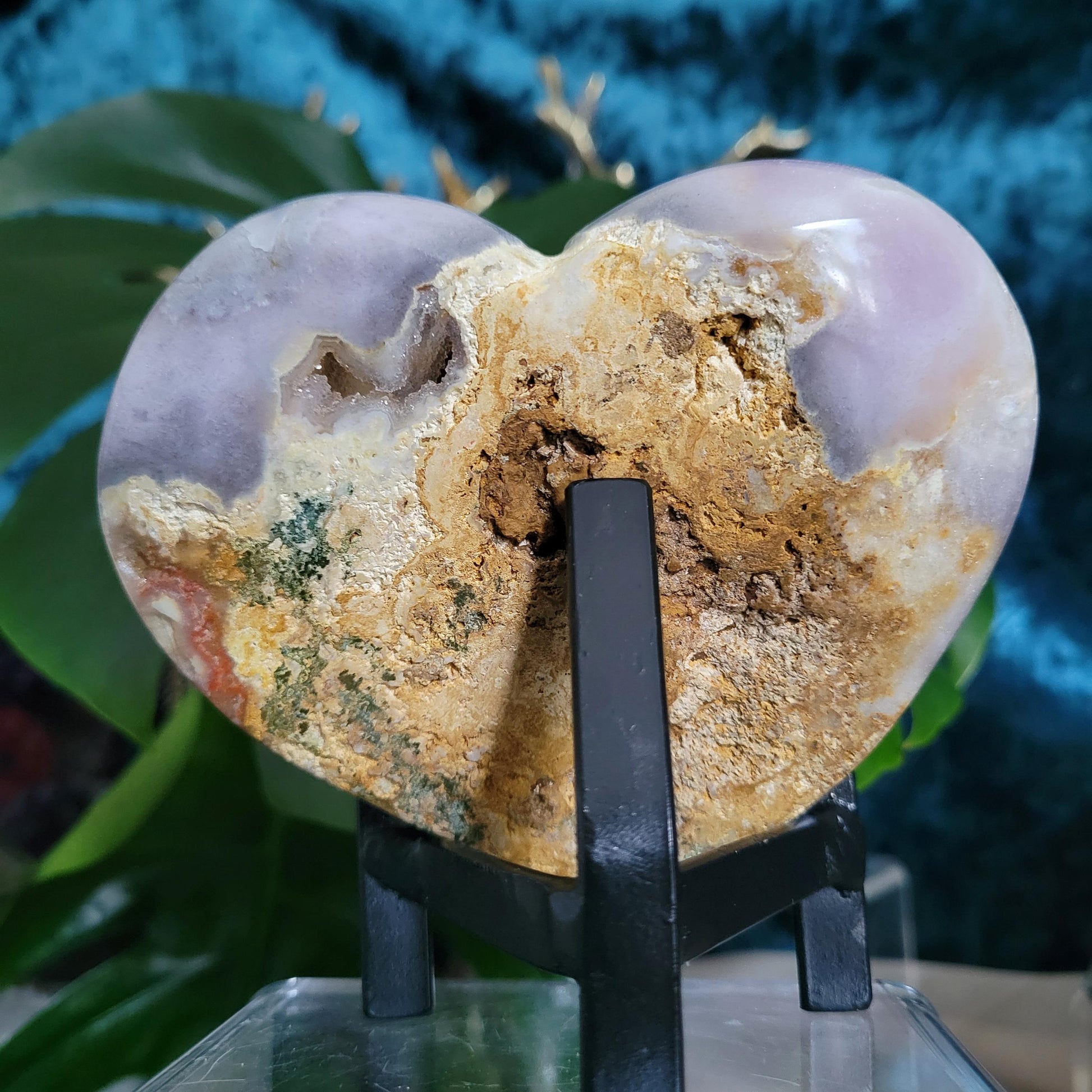 Gorgeous Pink Druzy Amethyst Heart Carving with Metal Stand | Gem & Mineral Collectors | Birthday Love Christmas Gift for you | Pink | 1 lb