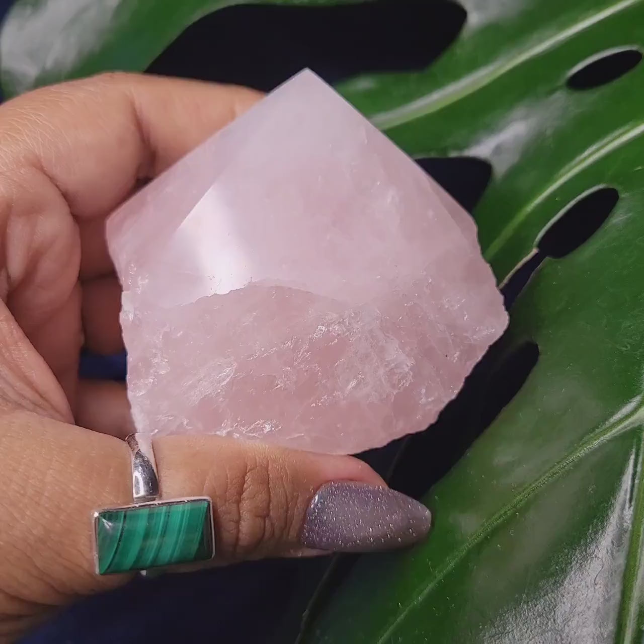 Rose Quartz Point from Brazil | HQ Half Polished 306g | Heart Chakra Meditation Tool | Birthday or Valentines Day Love Gift | Pastel Pink
