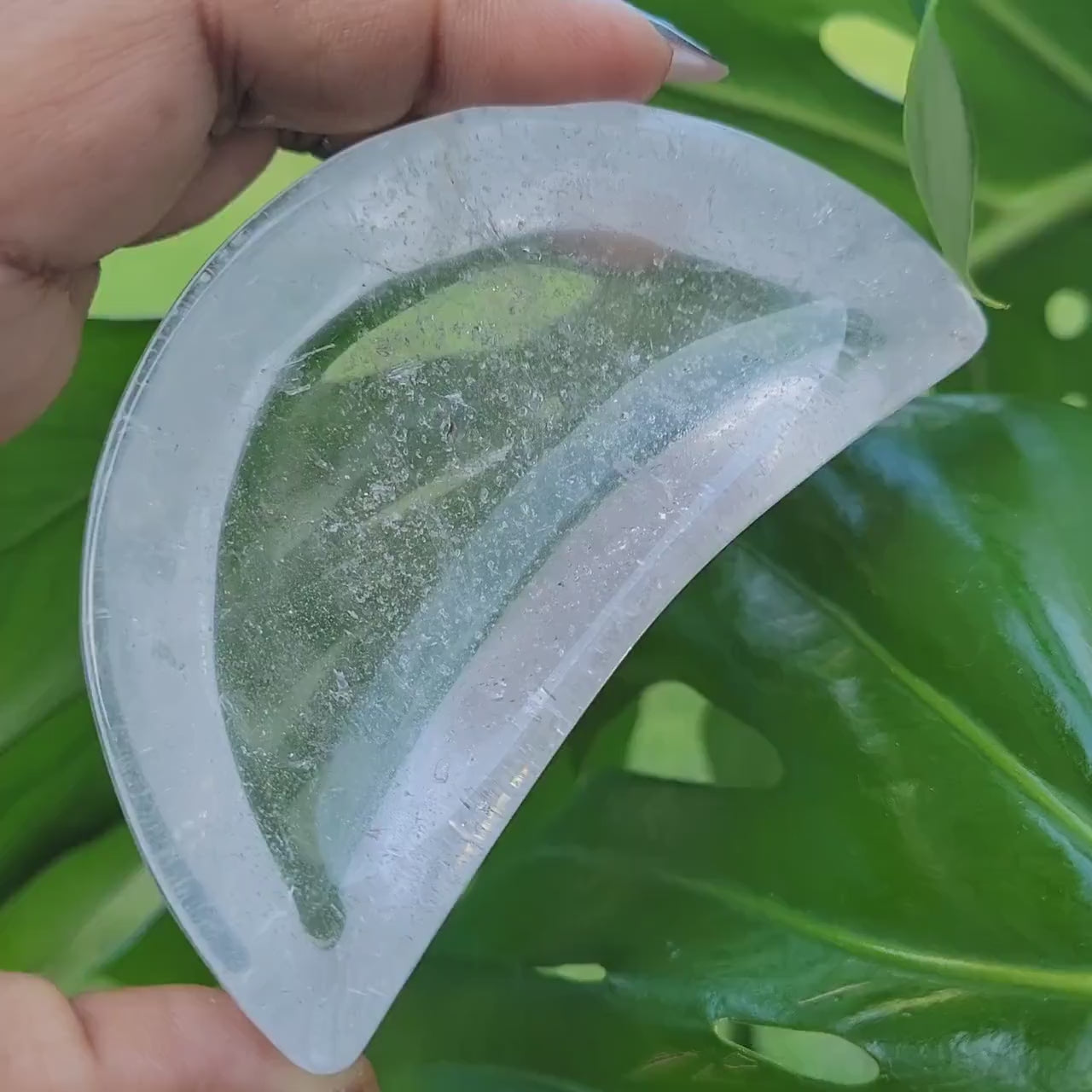 Stunning Clear Quartz Crystal - Moon Bowl Carving - Crystal Collector - Gift - Home Decor