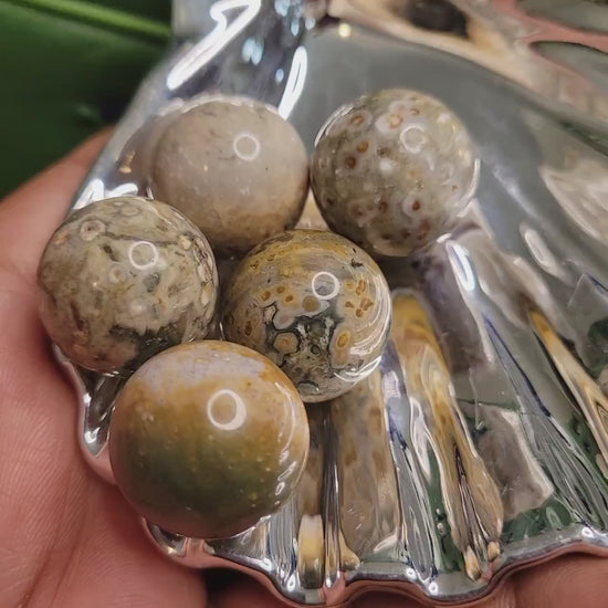 Orbicular Ocean Jasper 6th Vein Small Spheres from Madagascar - 21mm - Birthday - Anniversary - Accessories - Love - Gift