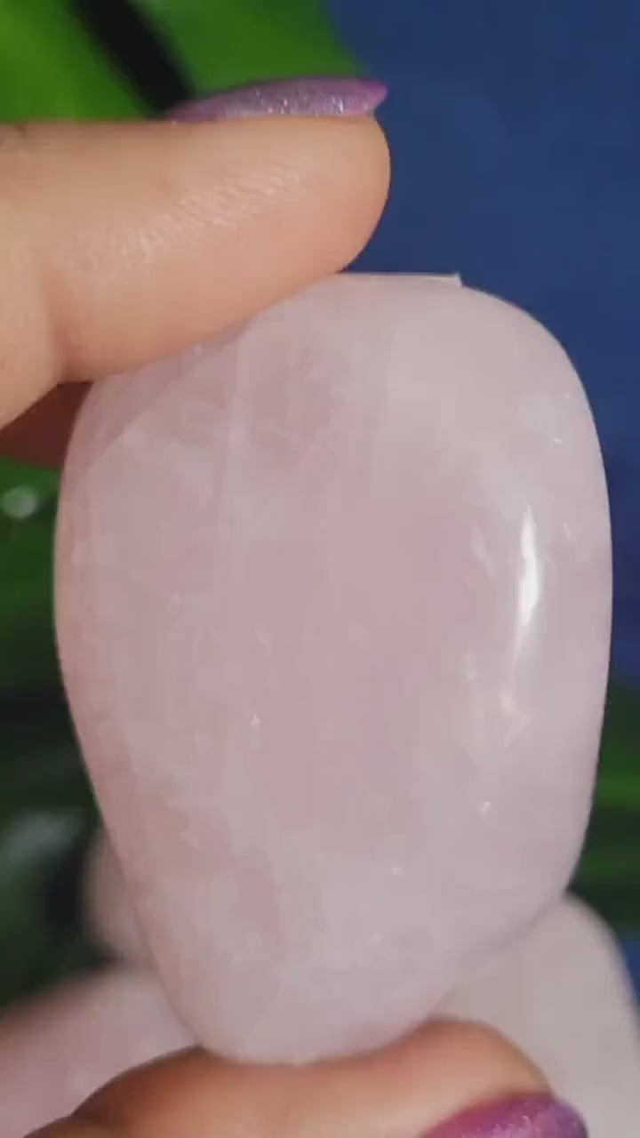 XL Rose Quartz Palmstones | Meditation Tool | Love Stone | Heart Chakra | Cute Home Decor | Gift Ideas for Crystal Collectors | Pastel Pink