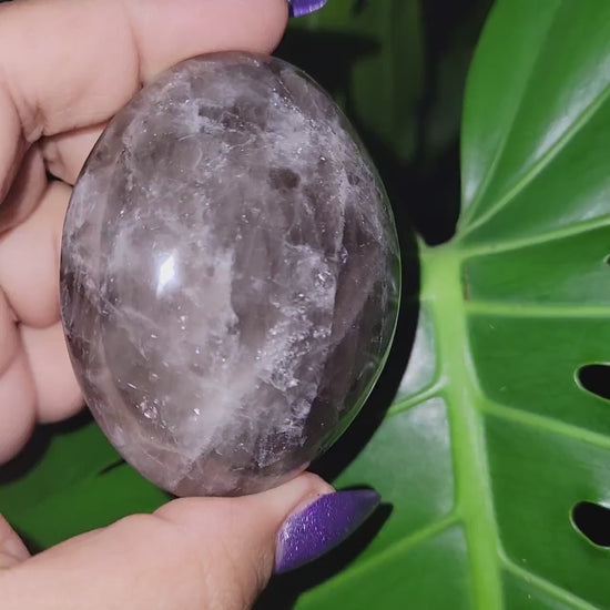 XL Exquisite High Quality Smoky Quartz gallet / palm stone crystal