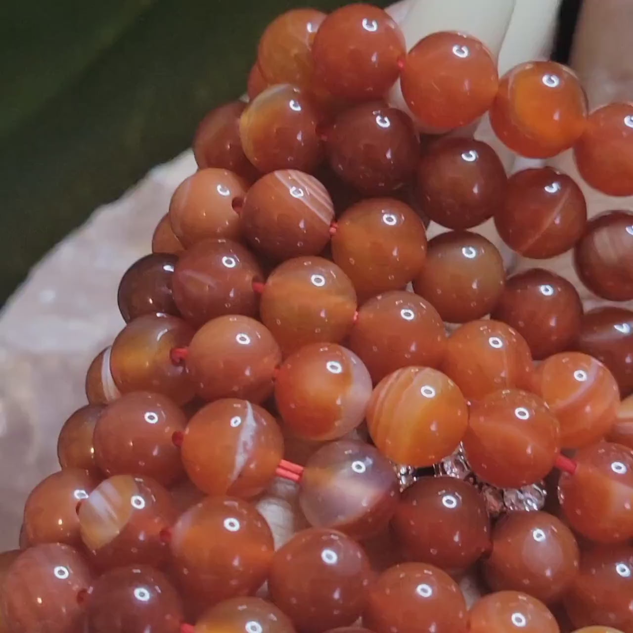 High Quality Crystal Beaded Bracelet - Carnelian Agate Crystal - 8mm Crystal Beads - Jewelry - Accessories - Gift