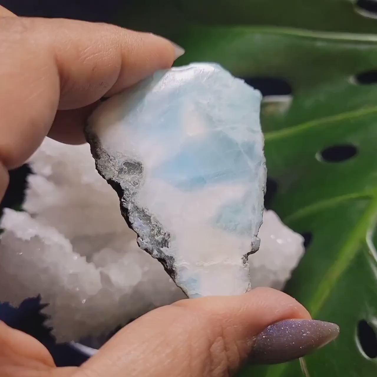 Gorgeous Larimar Crystal Slab - Dominican Republic - Blue - White - Ocean - Crystal Collector - Home Decor - Anniversary - Birthday - Gift