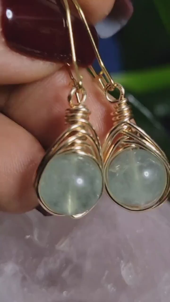 Handmade Dainty Drop Down Earrings | 10mm Crystal Beads | Unique Jewelry | Birthday or Valetines Day Love Gift | Queen Mother | The Lucy