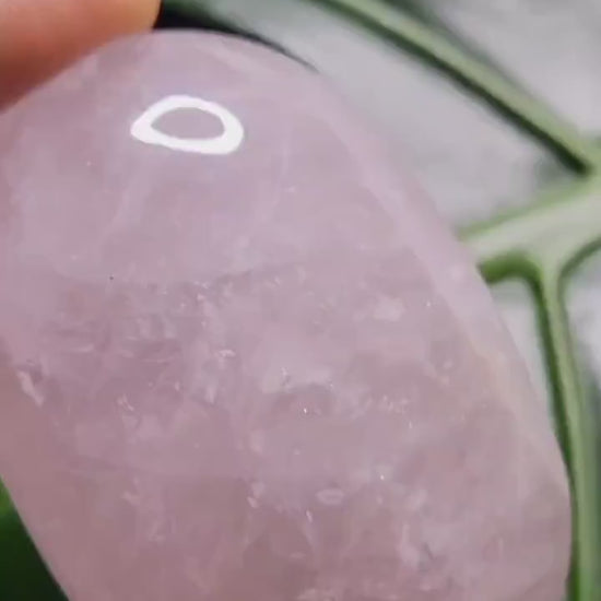 Rose Quartz Palmstones from Brazil | Crystal Collector | Meditation Tool | Heart Chakra | Birthday or Valentines Day Love Gift | Pastel Pink
