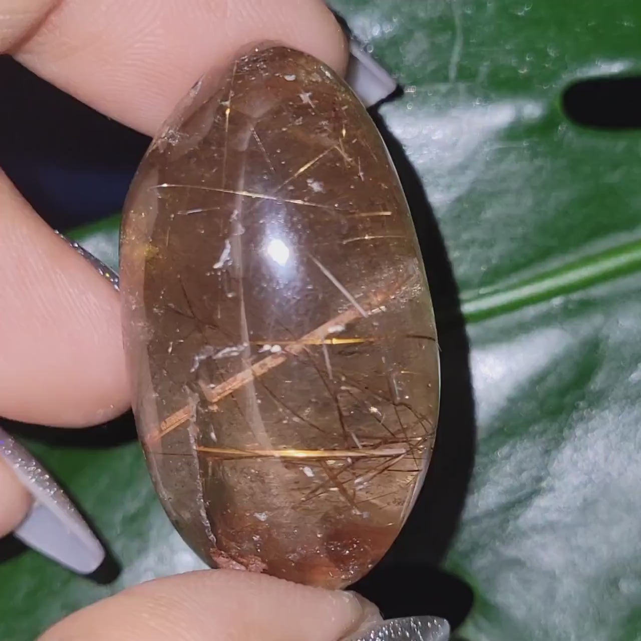AAA Grade Stunning Angel Lens - Amphibole Quartz from Brazil - Gold Rutile Inclusions - Birthday, Anniversary Gift - Home Decor
