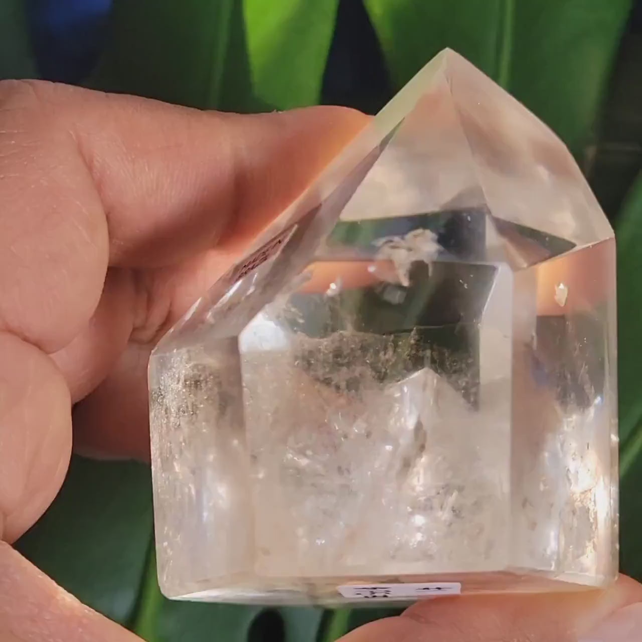 Stunning High Quality Polished Lemurian Water Clear Quartz Crystal Point with Chlorite and Lemurian Seeds -Home Decor-Collectors Piece-250g