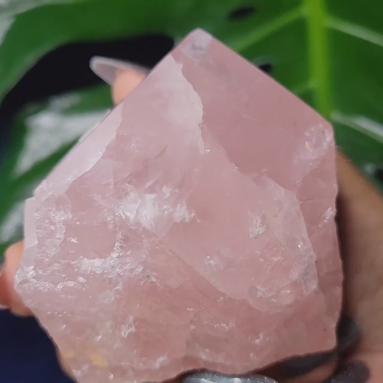 Rose Quartz Point from Brazil | HQ Half Polished 391g | Heart Chakra Meditation Tool | Birthday or Valentines Day Love Gift | Pastel Pink