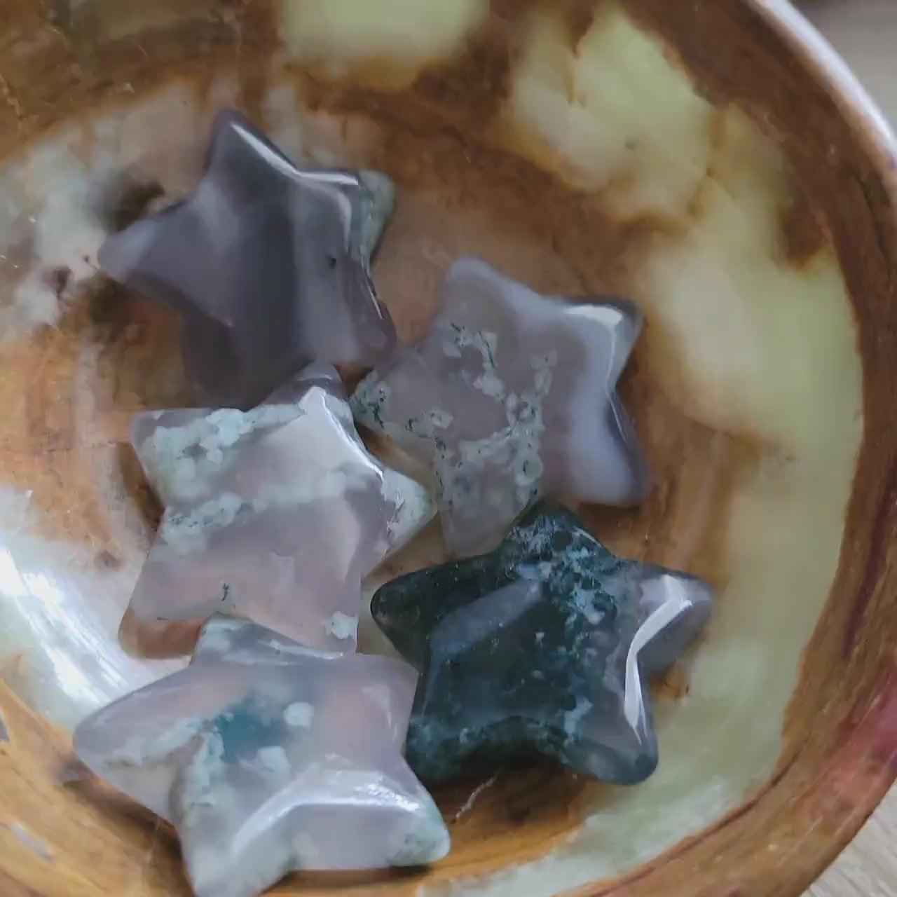 Moss Agate Star Crystal Carving - Healing Crystal - Home Decor - 14g - Intuitively Picked