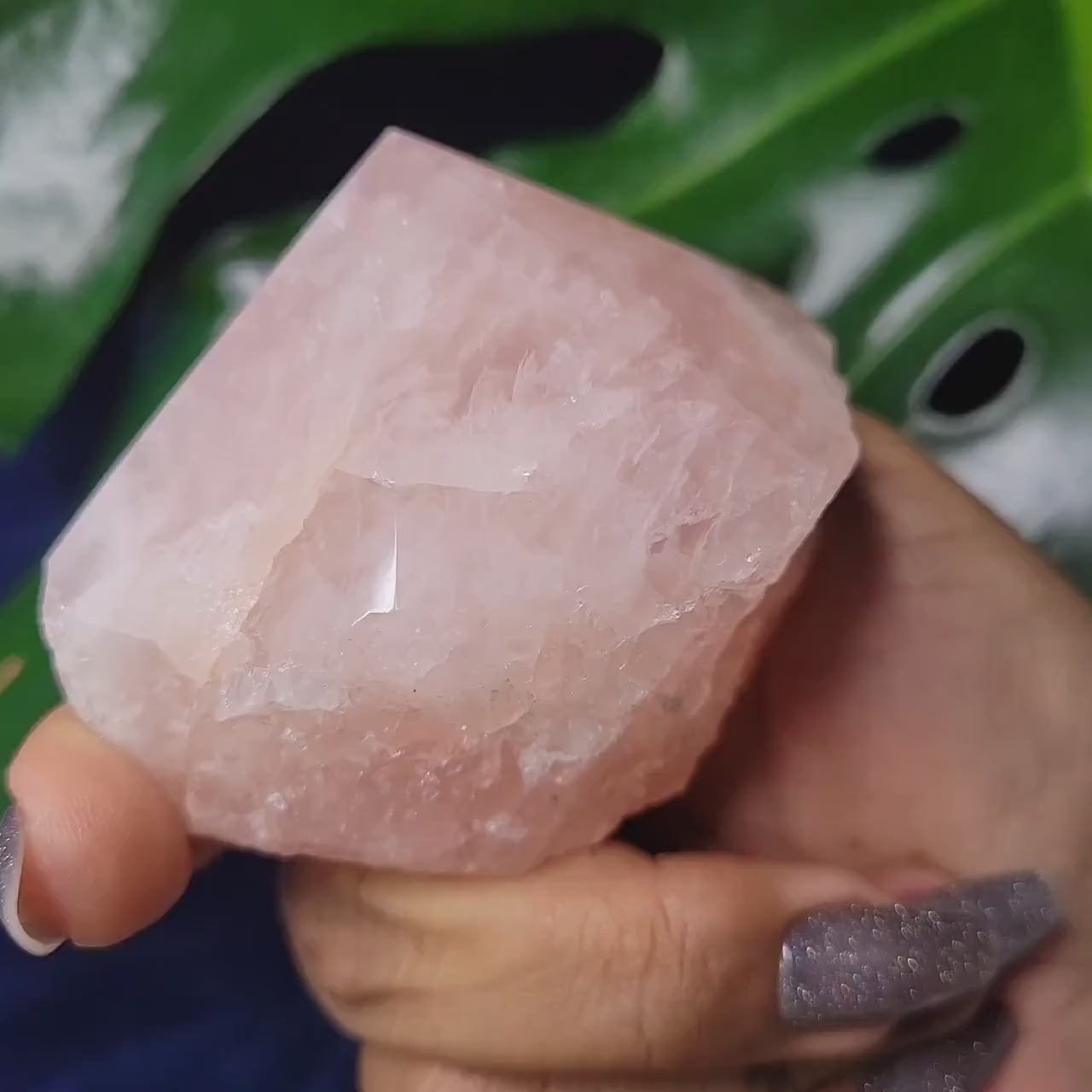 Rose Quartz Point from Brazil | HQ Half Polished 303g | Heart Chakra Meditation Tool | Birthday or Valentines Day Love Gift | Pastel Pink
