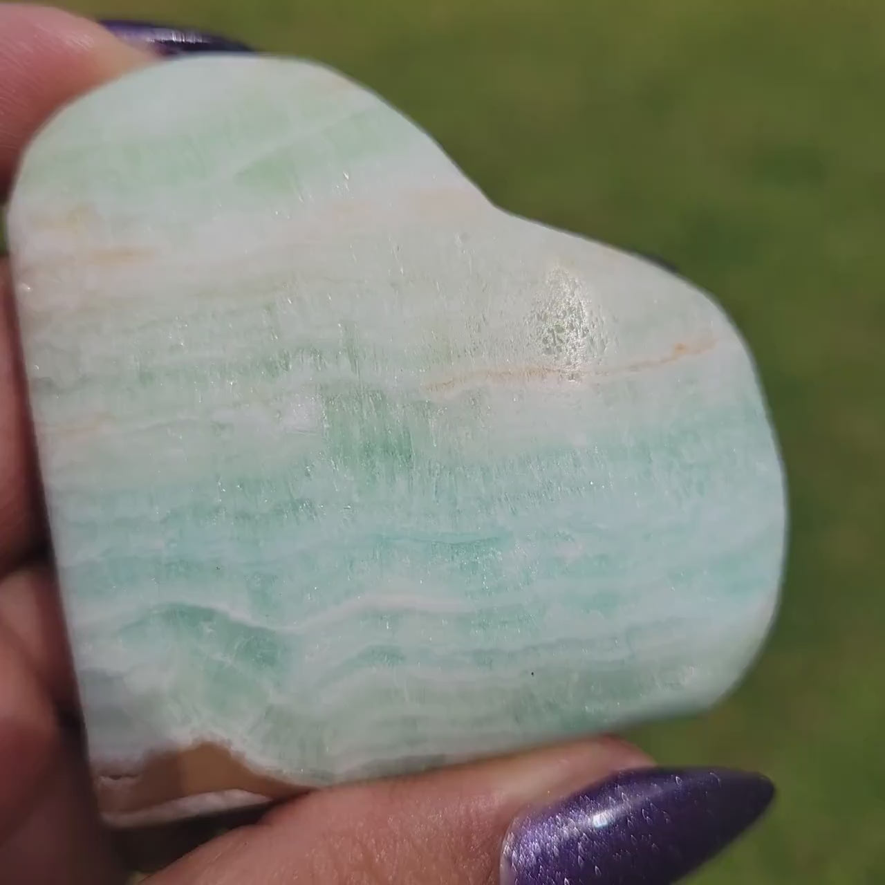 Beautiful Caribbean Calcite Heart Carving | Crystal Collector | Vibrant Beachy Colors with Clam Energy |Birthday Christmas Love Gift Ideas
