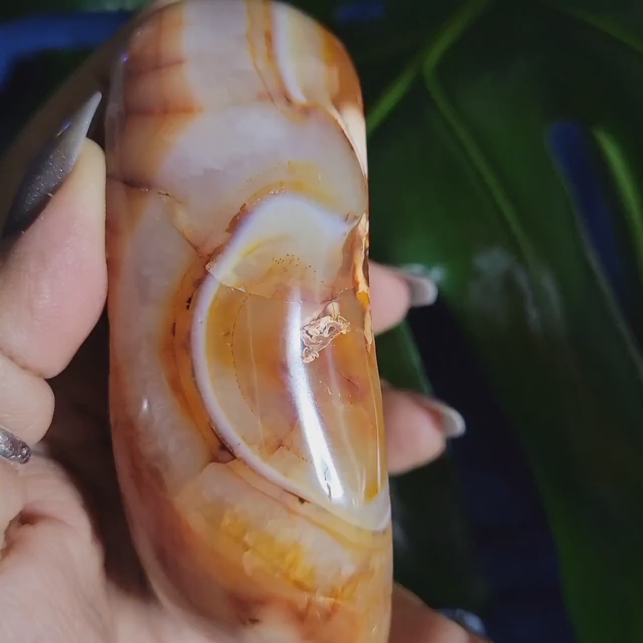 High Quality Druzy Carnelian and Orca Agate Crystal Bowl - Jewelry Accessories - Crystal Collector - Home Decor - Gift