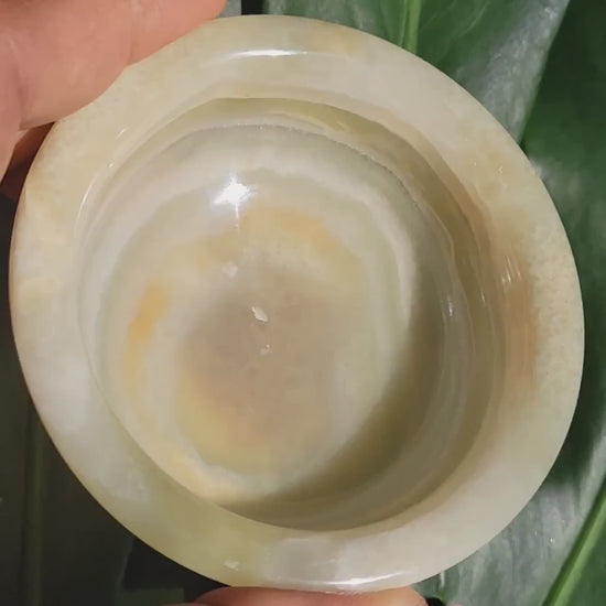 3 inch Green Onyx Bowl - Jewelry Accessories - Banding - Pakistan - Home Decor - Birthday Anniversary Christmas Love Gift Ideas - Crystals