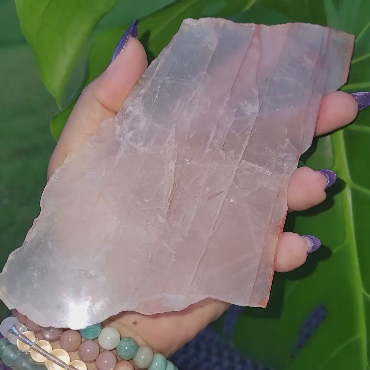 Fire Quartz Crystal - Front Polished Slab - Hematoid - Red Orange - Crystal Collector - Home Decor - Birthday - Anniversary - Love - Gift