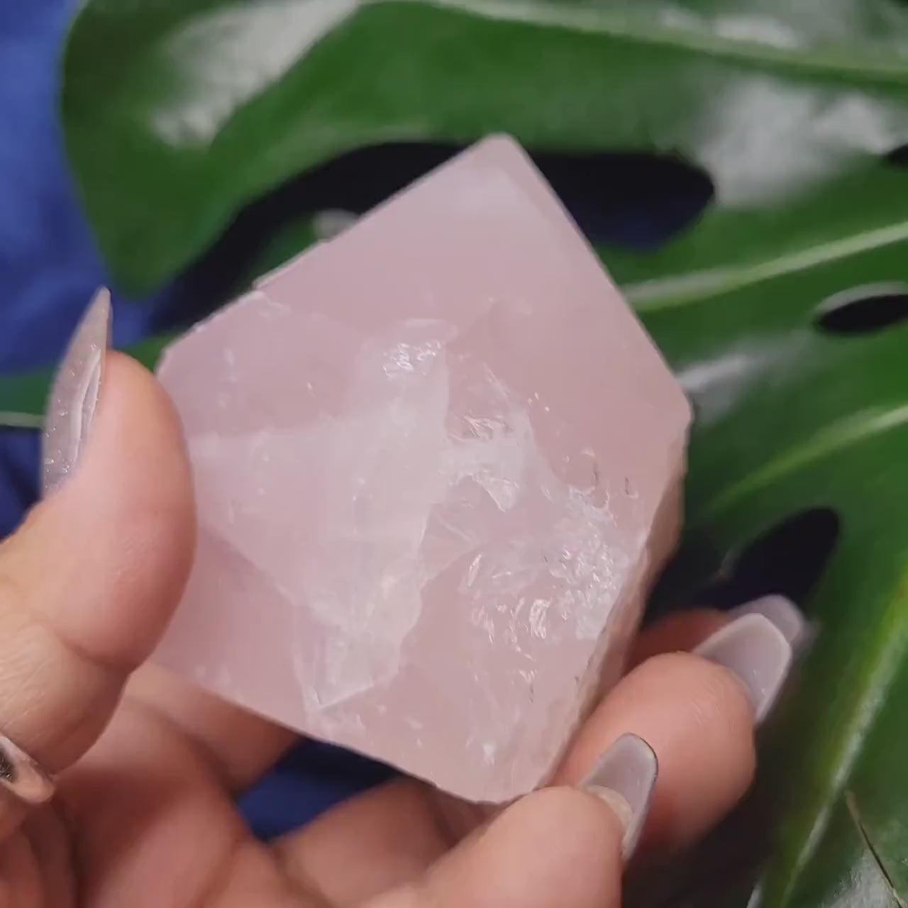 Rose Quartz Point from Brazil | HQ Half Polished 312g | Heart Chakra Meditation Tool | Birthday or Valentines Day Love Gift | Pastel Pink