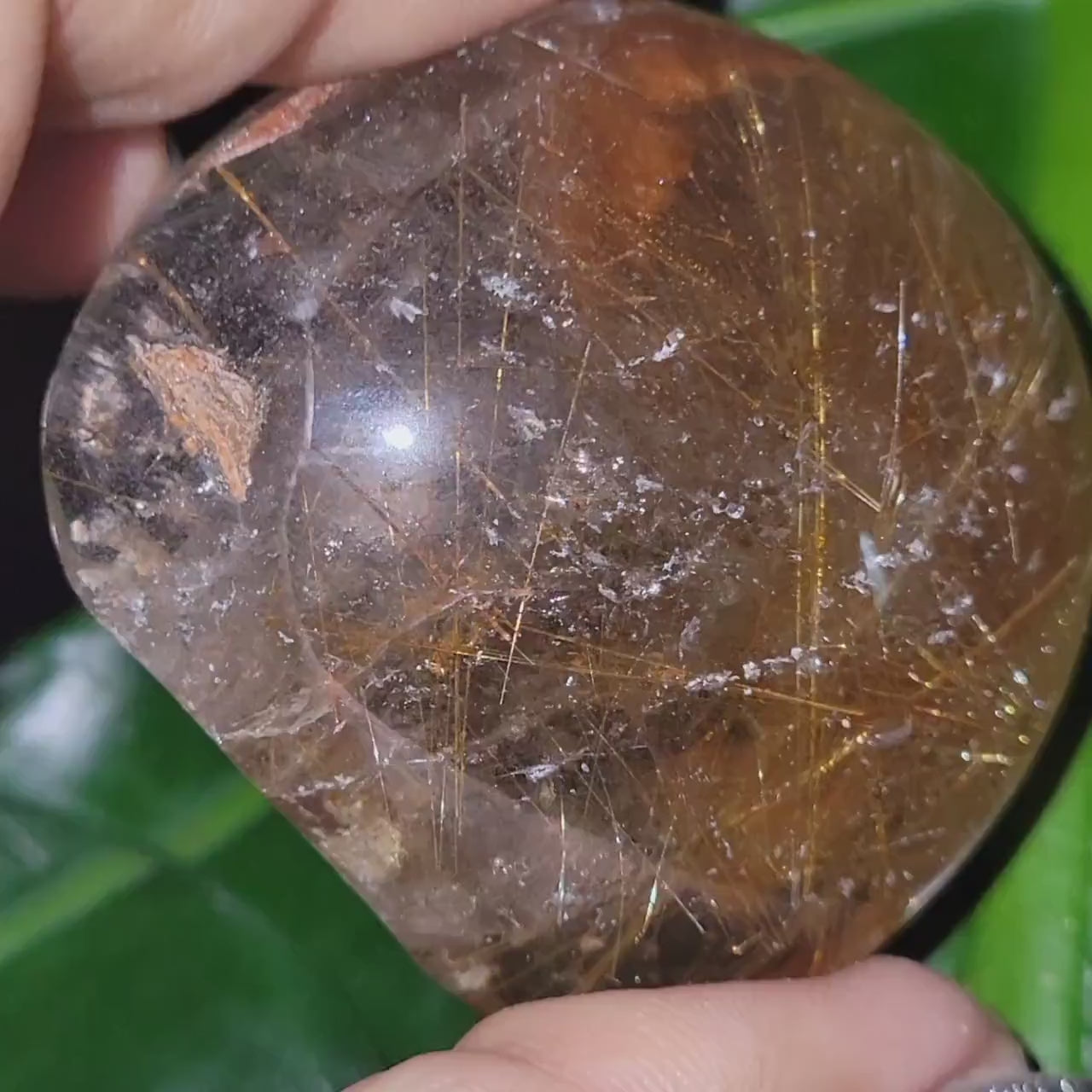 AAA Grade Stunning Smoky Quartz from Brazil - Copper & Gold Rutile Inclusions - Large Angel Lens - Birthday, Anniversary Gift - Home Decor