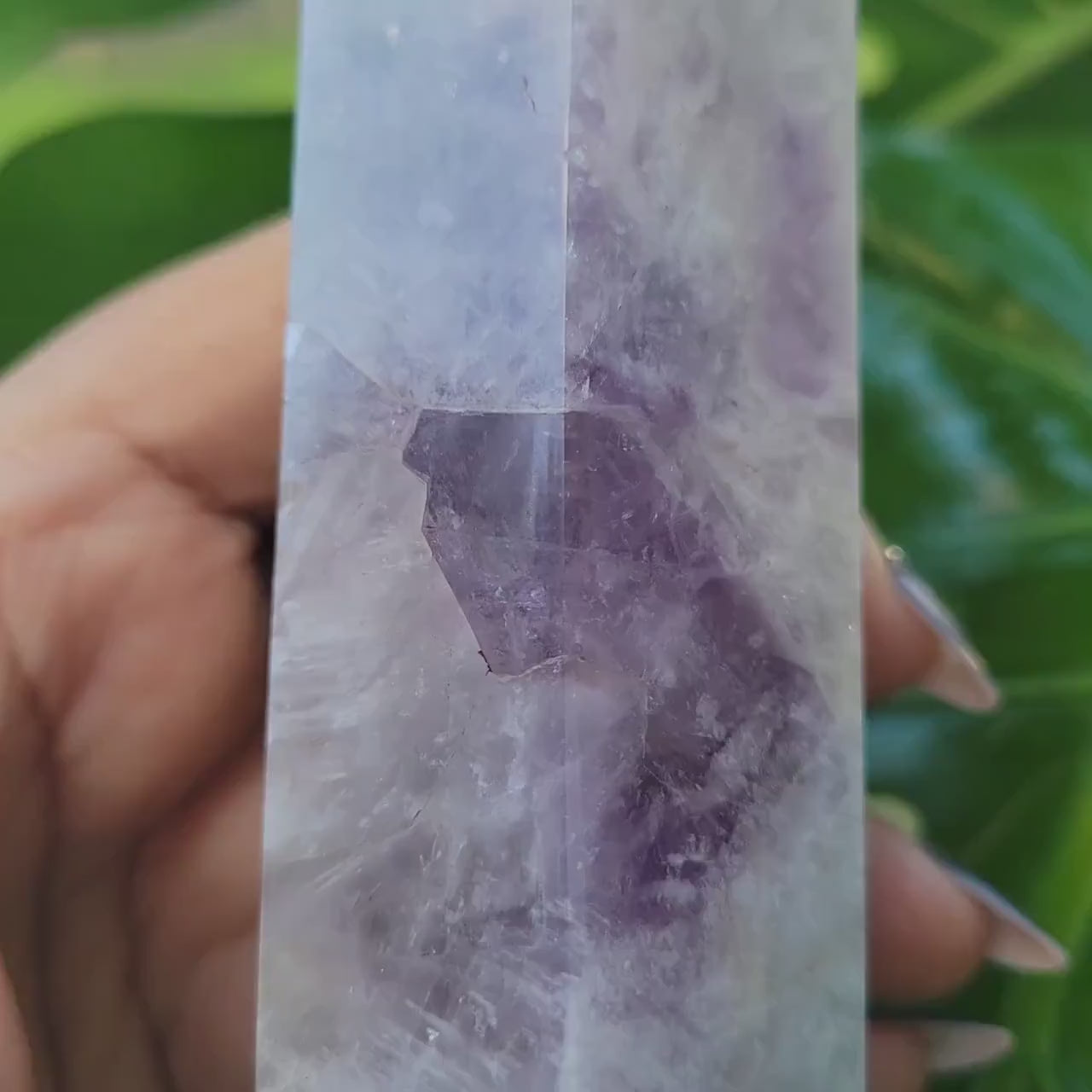 AAA Grade Purple Amethyst with Smoky Quartz Obelisk Tower from Madagascar | Home Decor | Crystal Collector | Birthday Christmas Gift Ideas