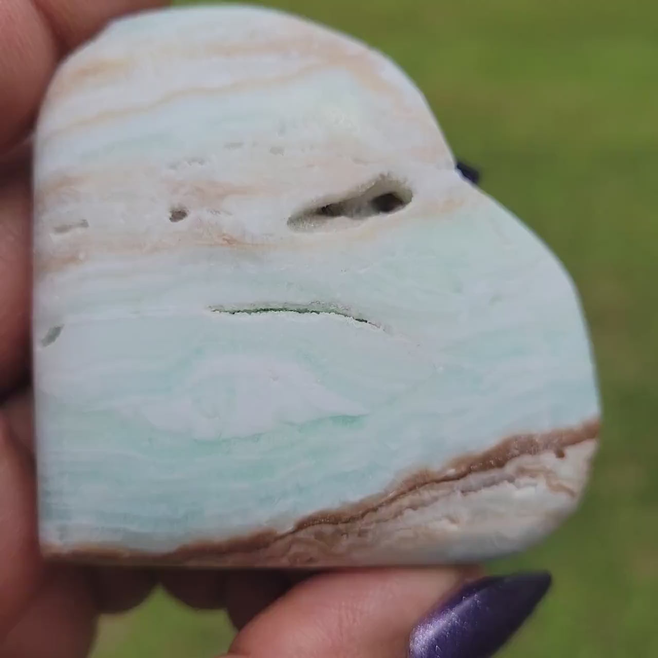 Beautiful Caribbean Calcite Heart Carving | Crystal Collector | Vibrant Beachy Colors with Clam Energy |Birthday or Valentines Day Love Gift