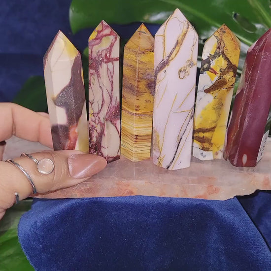 Mookaite Crystal Towers Obelisks | Your Pick | Wedding Party Birthday Christmas Gift Ideas | Purple Red Yellow Pink Beige | From Australia
