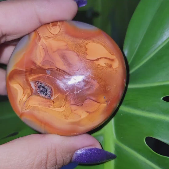 XL Exquisite energetic Carnelian gallet / palm stone of high quality. These juicy gems scream, courage-vitality-strength. Such a gem!