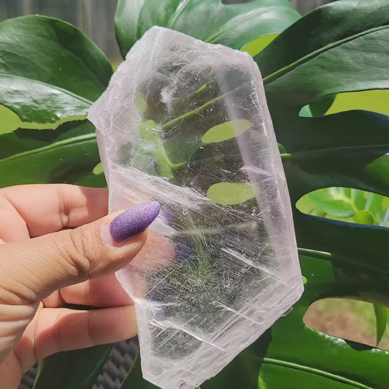 Selenite Crystal Slab with phantoms | Cleansing Purifying Recharging | Home Decor | Birthday Valentines Day Love Gift Ideas | Crown Chakra