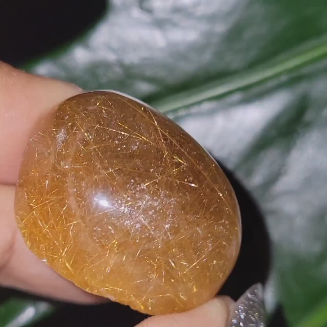AAA Grade Stunning Angel Lens - Amphibole Quartz from Brazil - Gold Rutile Inclusions - Birthday, Anniversary Gift - Home Decor - 28 grams
