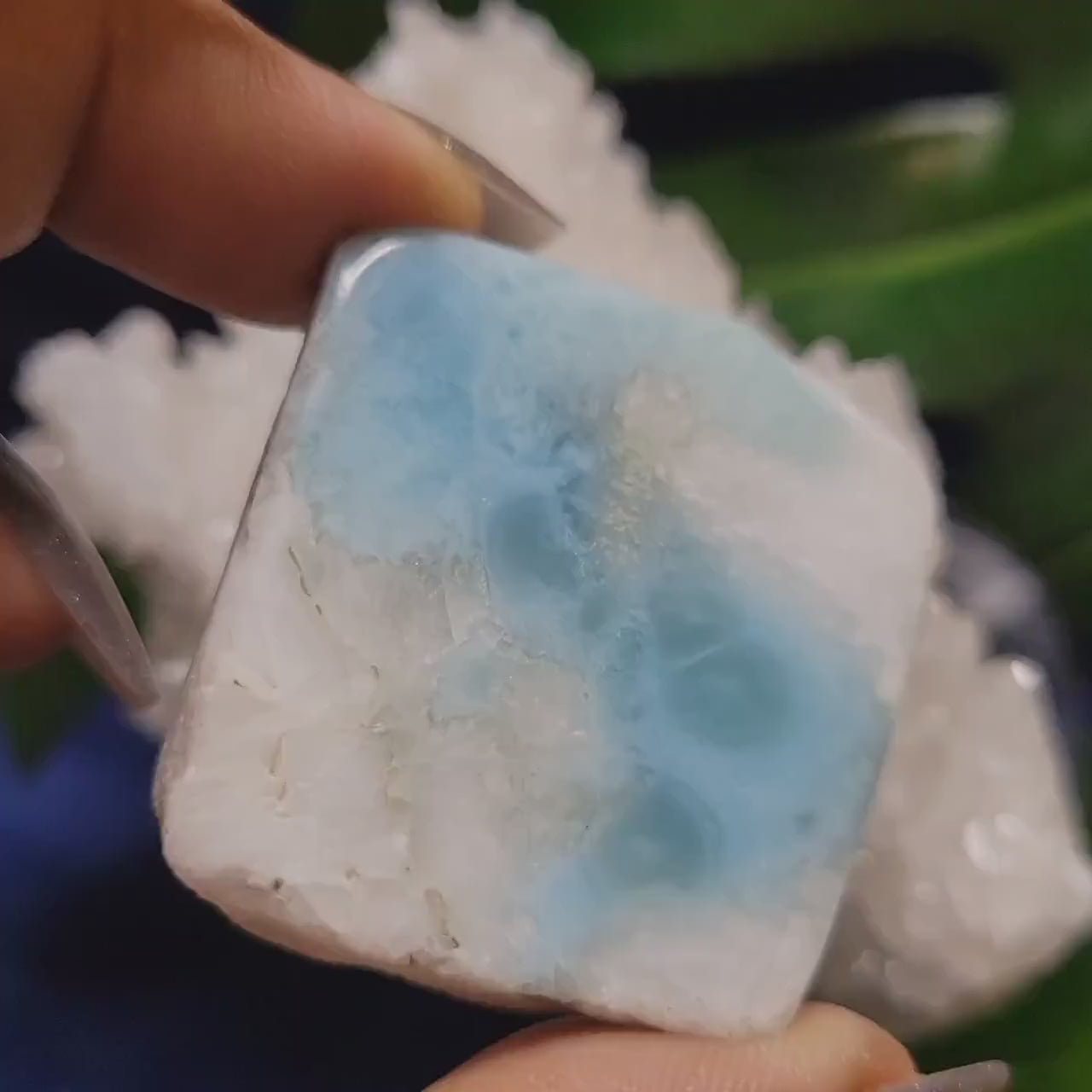 Gorgeous Larimar Crystal Slab - Dominican Republic - Blue - White - Ocean - Crystal Collector - Home Decor - Anniversary - Birthday - Gift