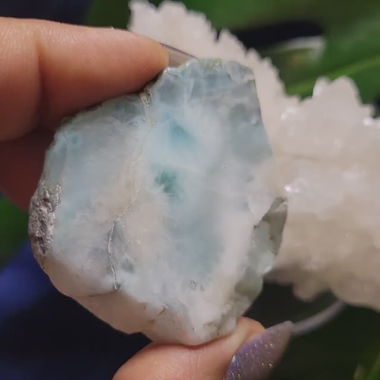 Gorgeous Larimar Crystal Slab - Dominican Republic - Blue - White - Ocean - Crystal Collector - Home Decor - Anniversary - Birthday - Gift