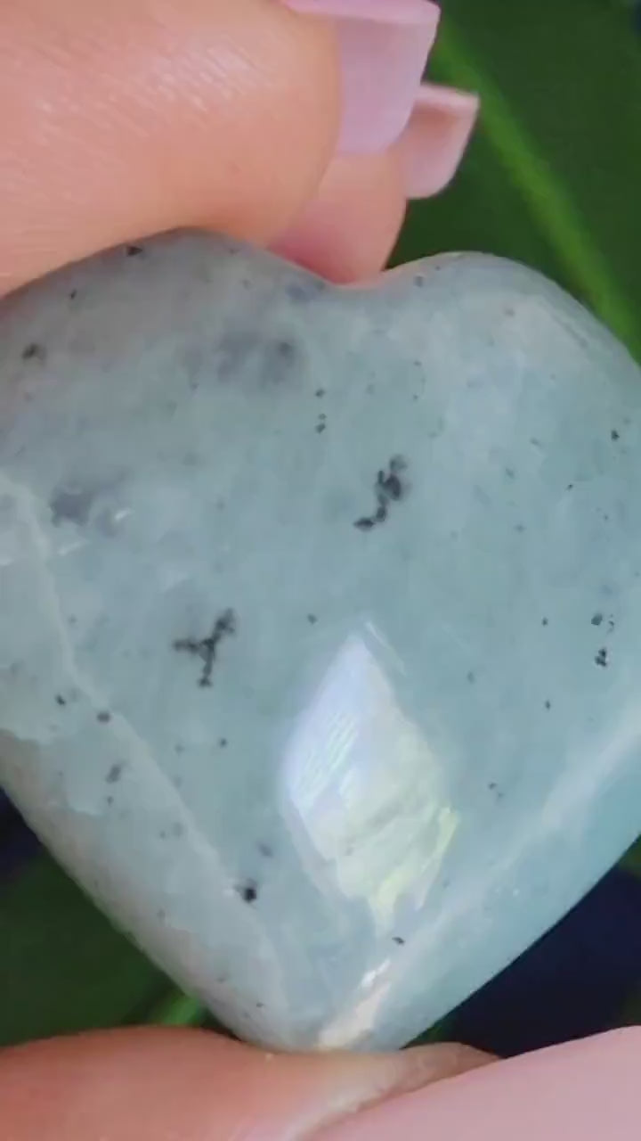 Moonstone Hearts | Your Pick | Birthday Anniversary Valentines Day Love Gift Ideas | Home Decor | Crystal Collector | Garnierite | Green