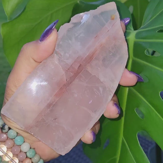 Fire Quartz Crystal - Front Polished Slab - Hematoid - Red Orange - Crystal Collector - Home Decor - Birthday - Anniversary - Love - Gift