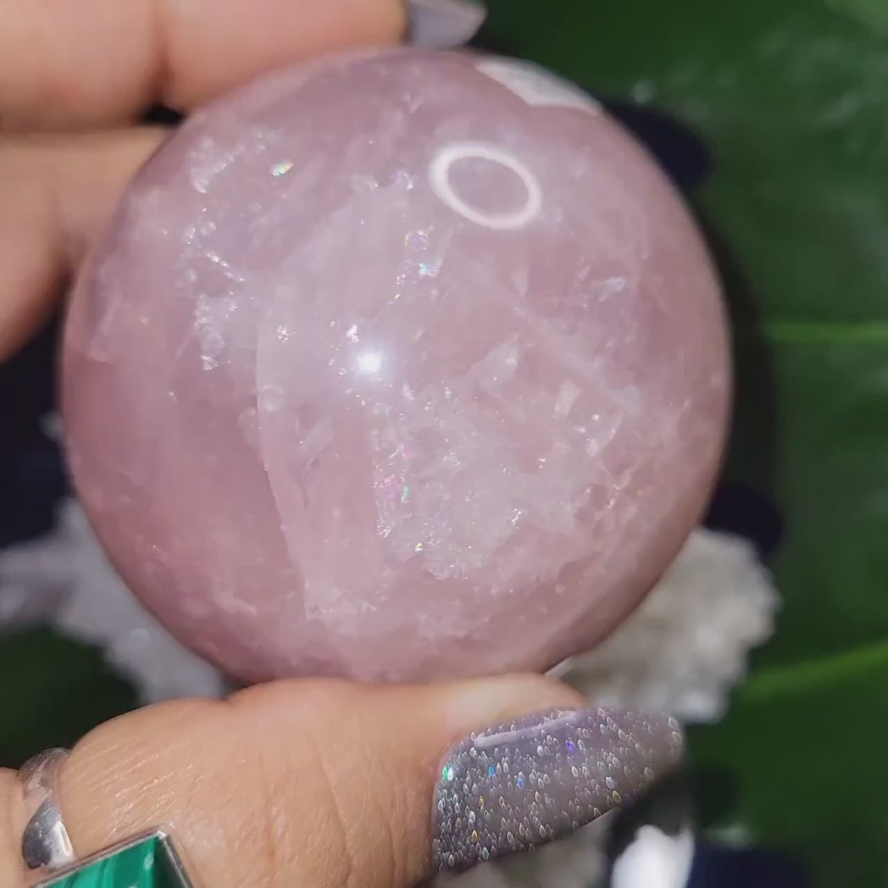 Stunning Gemmy Star Rose Quartz Sphere from Brazil - 62mm - High Quality - Pretty in Pink - Crystal Collector - Home Decor - Gift