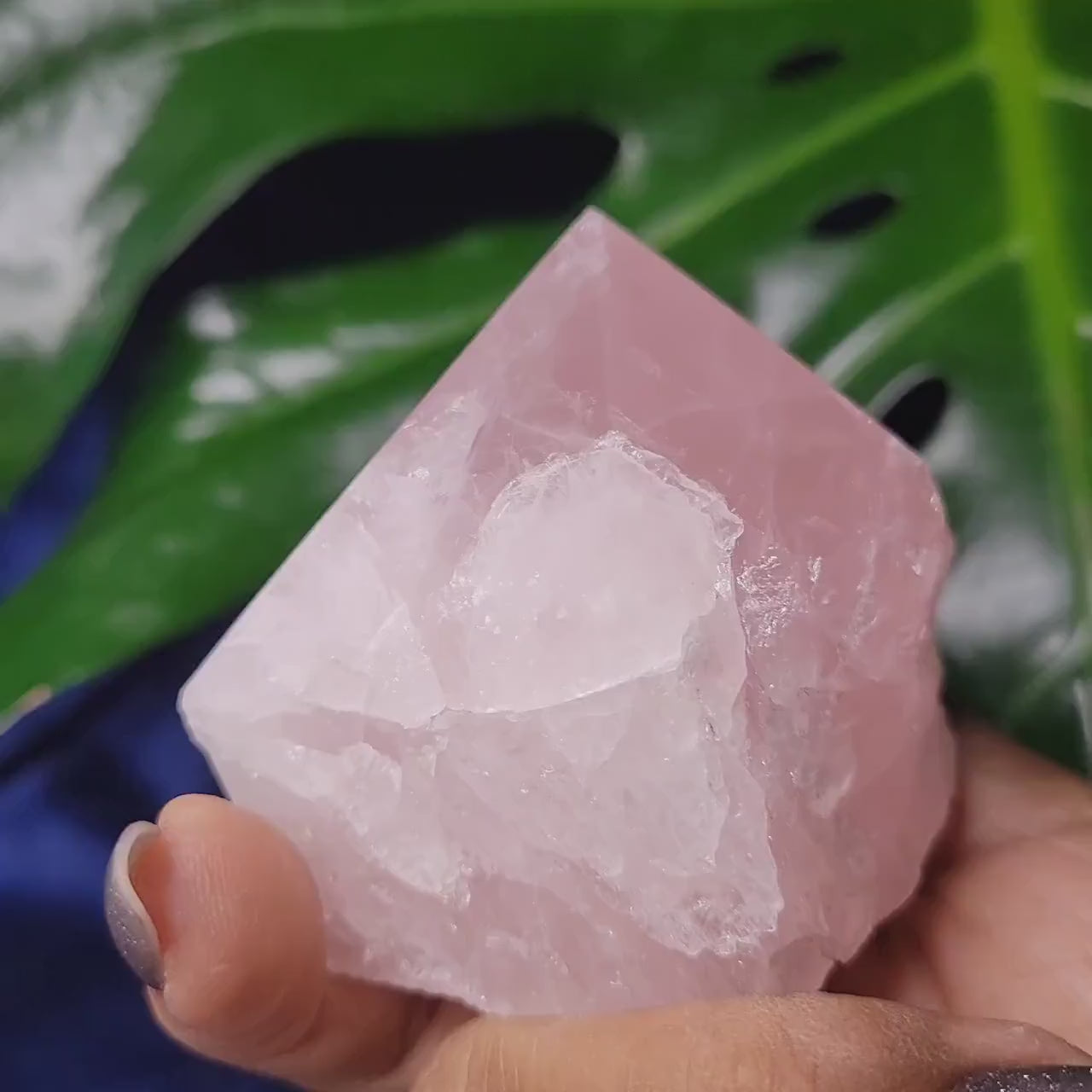 Rose Quartz Point from Brazil | HQ Half Polished 272g | Heart Chakra Meditation Tool | Birthday or Valentines Day Love Gift | Pastel Pink