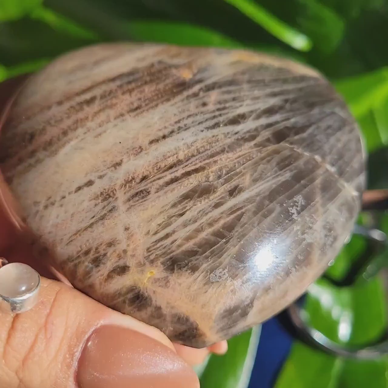Black  Moonstone | Puffy Heart Carving with Stand | Crystal Collector | Home Decor | Birthday Valentines Day Love Gift | Crown Chakra | 348g