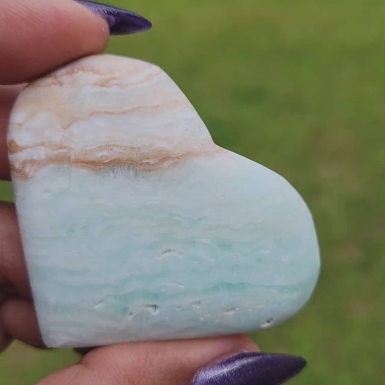 Beautiful Caribbean Calcite Heart Carving | Crystal Collector | Vibrant Beachy Colors with Clam Energy| Birthday or Valentines Day Love Gift