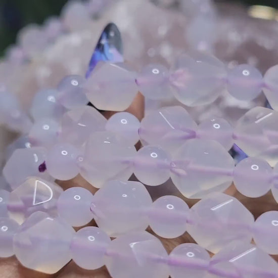 Faceted Lavender Moon Quartz Bracelet - Wedding Party Anniversary Birthday Christmas Gift Ideas - 6.7 mm