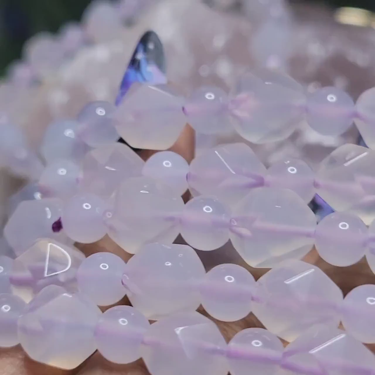 Faceted Lavender Moon Quartz Bracelet - Wedding Party Anniversary Birthday Christmas Gift Ideas - 6.7 mm
