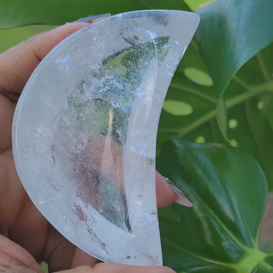 Stunning Clear Quartz Crystal - Moon Bowl Carving - Crystal Collector - Gift - Home Decor