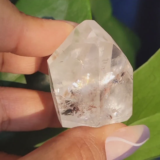Stunning High Quality Polished Lemurian Water Clear Quartz Crystal Point with Rainbows - Home Decor - Collectors Piece - 62grams
