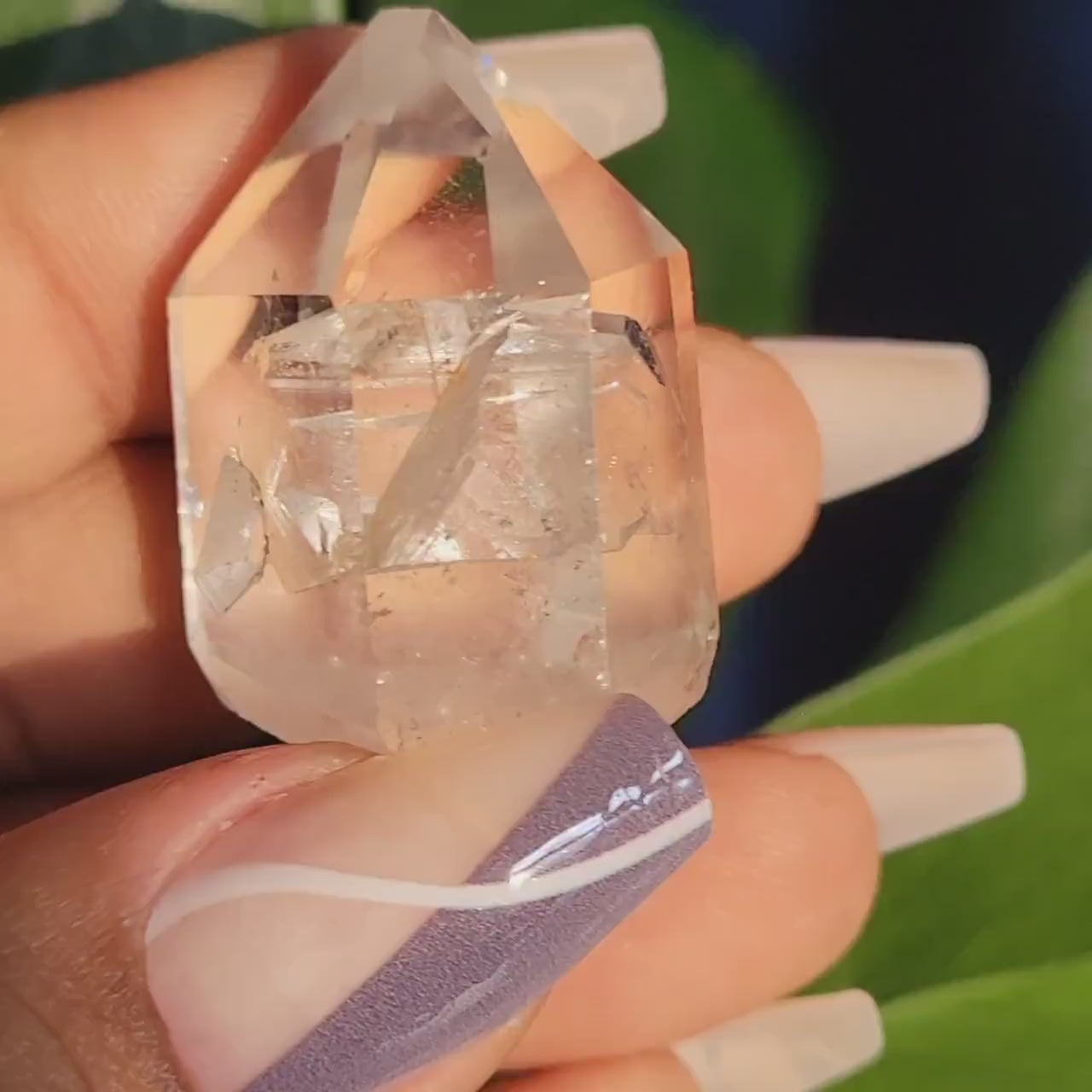 Stunning High Quality Polished Lemurian Water Clear Quartz Crystal Point with Rainbows - Home Decor - Collectors Piece - 28 grams