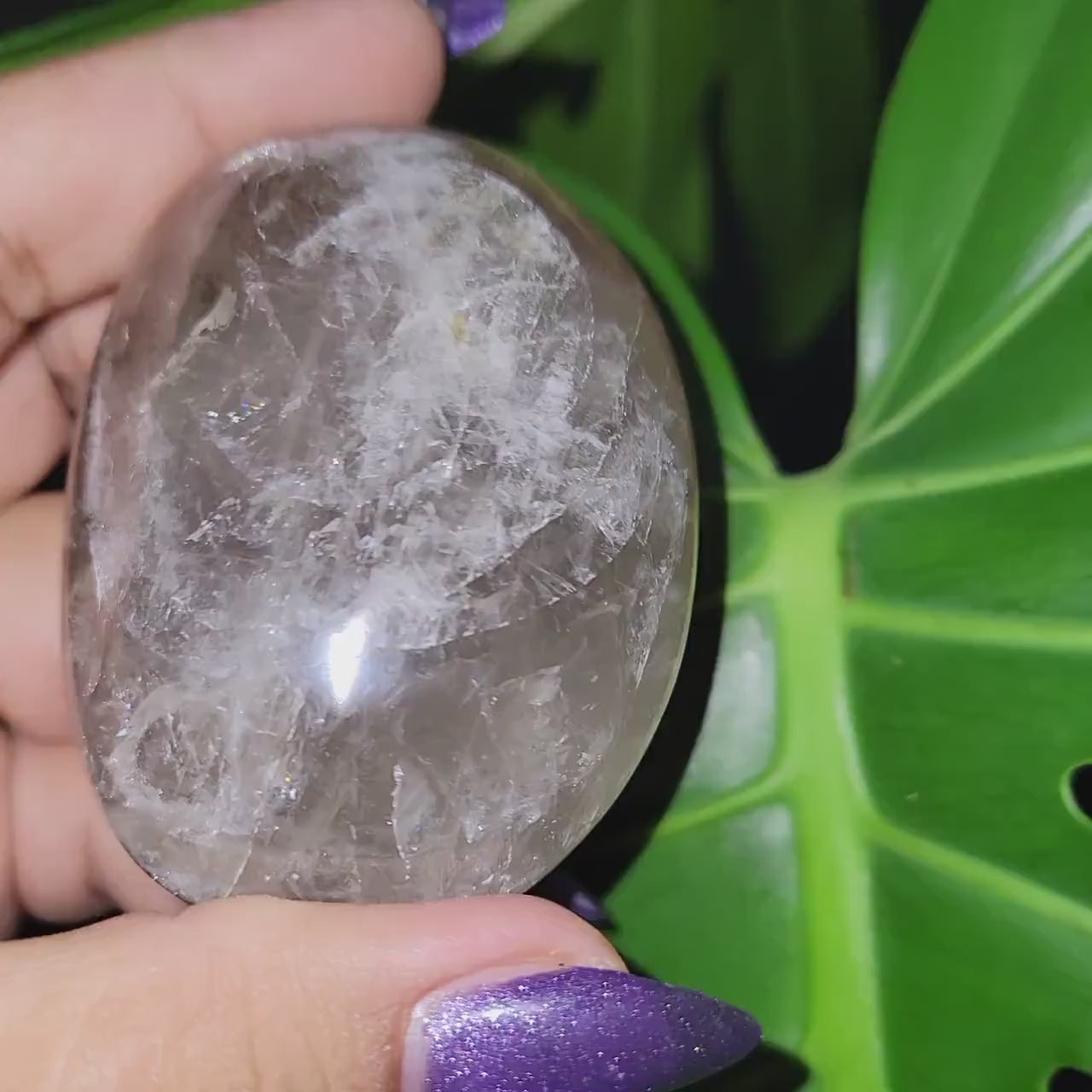 XL Exquisite High Quality Smoky Quartz gallet / palm stone crystal.