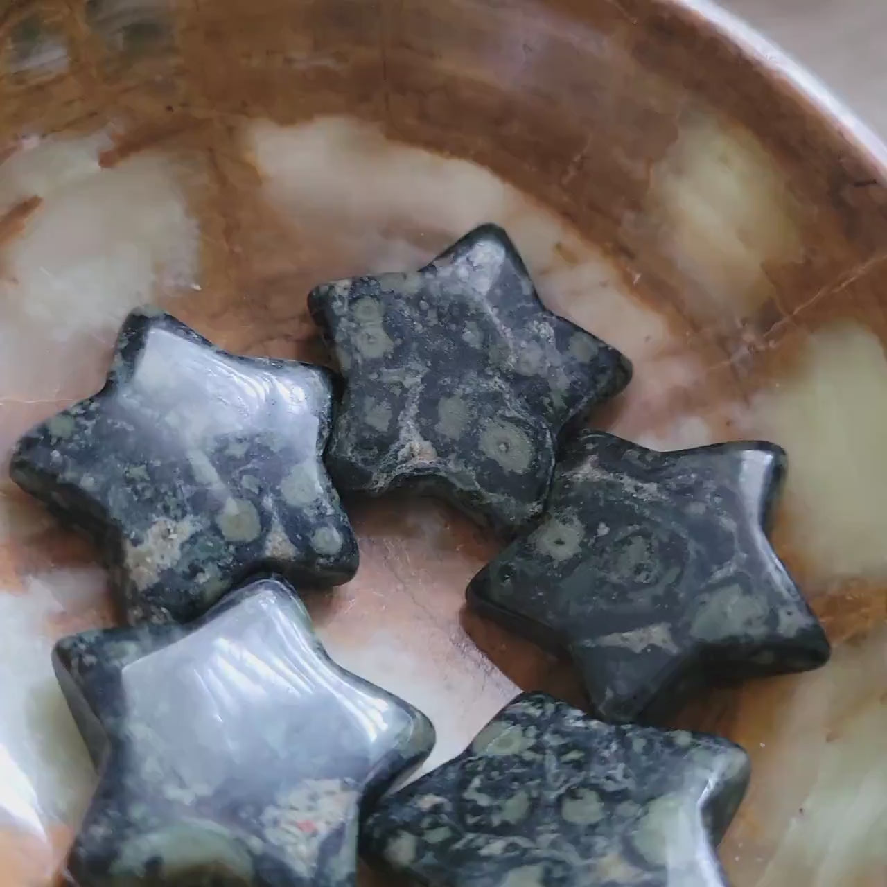 Kambaba Jasper Star Crystal Carving | Home Decor | Pocket Purse Wallet Sized 14g | Great for Manifesting Bowls | Intuitively picked
