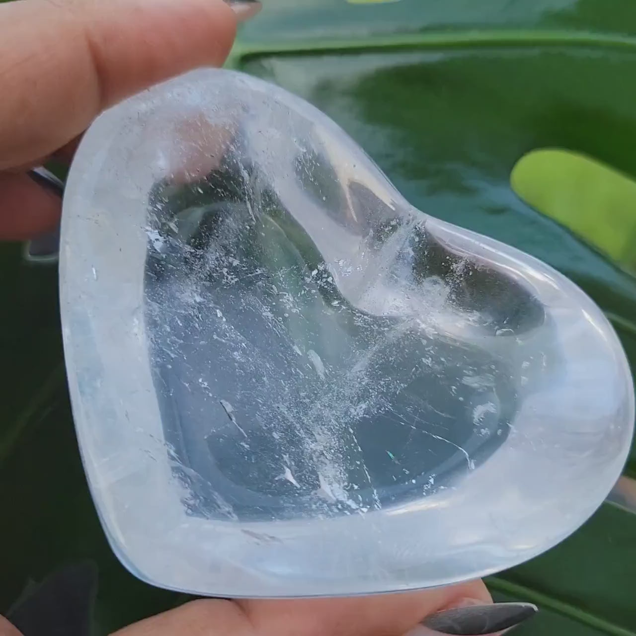 Stunning Clear Quartz Crystal -  Heart Bowl Carving  - Crystal Collector - Gift - Home Decor