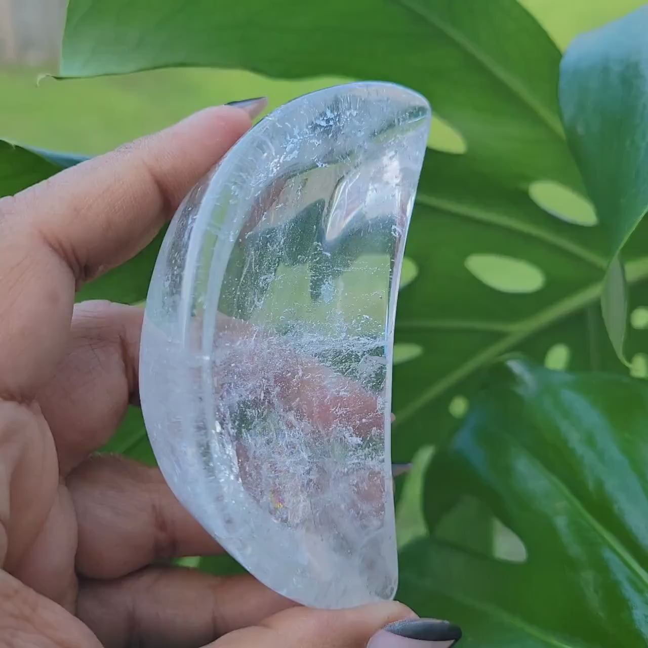 Stunning Clear Quartz Crystal Moon Bowl Carving - Crystal Collector - Gift - Home Decor